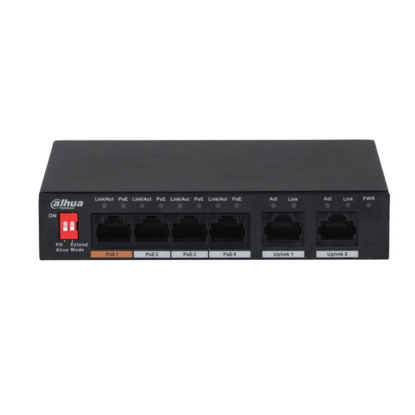 Dahua PFS3006-4ET-60 4-port PoE FE Unmanaged Desktop Switch with 2x FE Uplink Ports