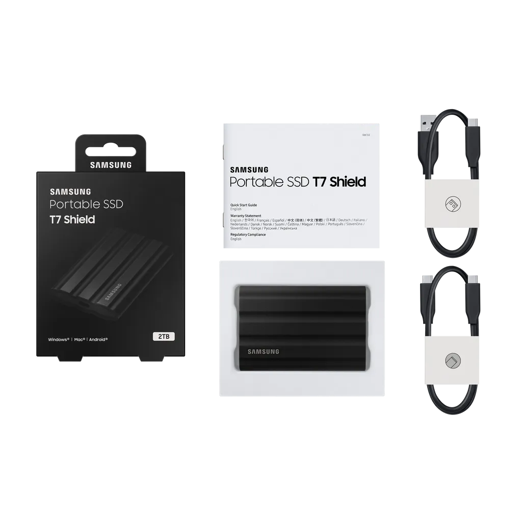 Samsung T7 Shield 2TB External SSD - Black