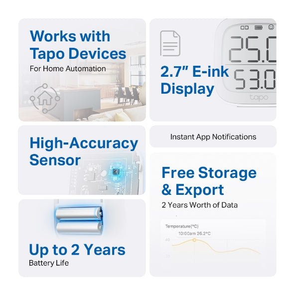 TP-Link Tapo T315 Smart 868MHz Temperature & Humidity Monitor